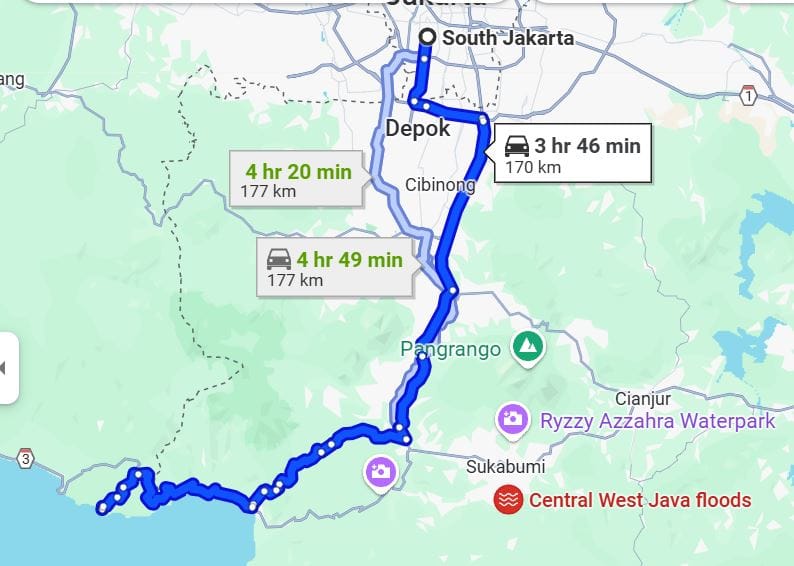 Rute dari Jakarta