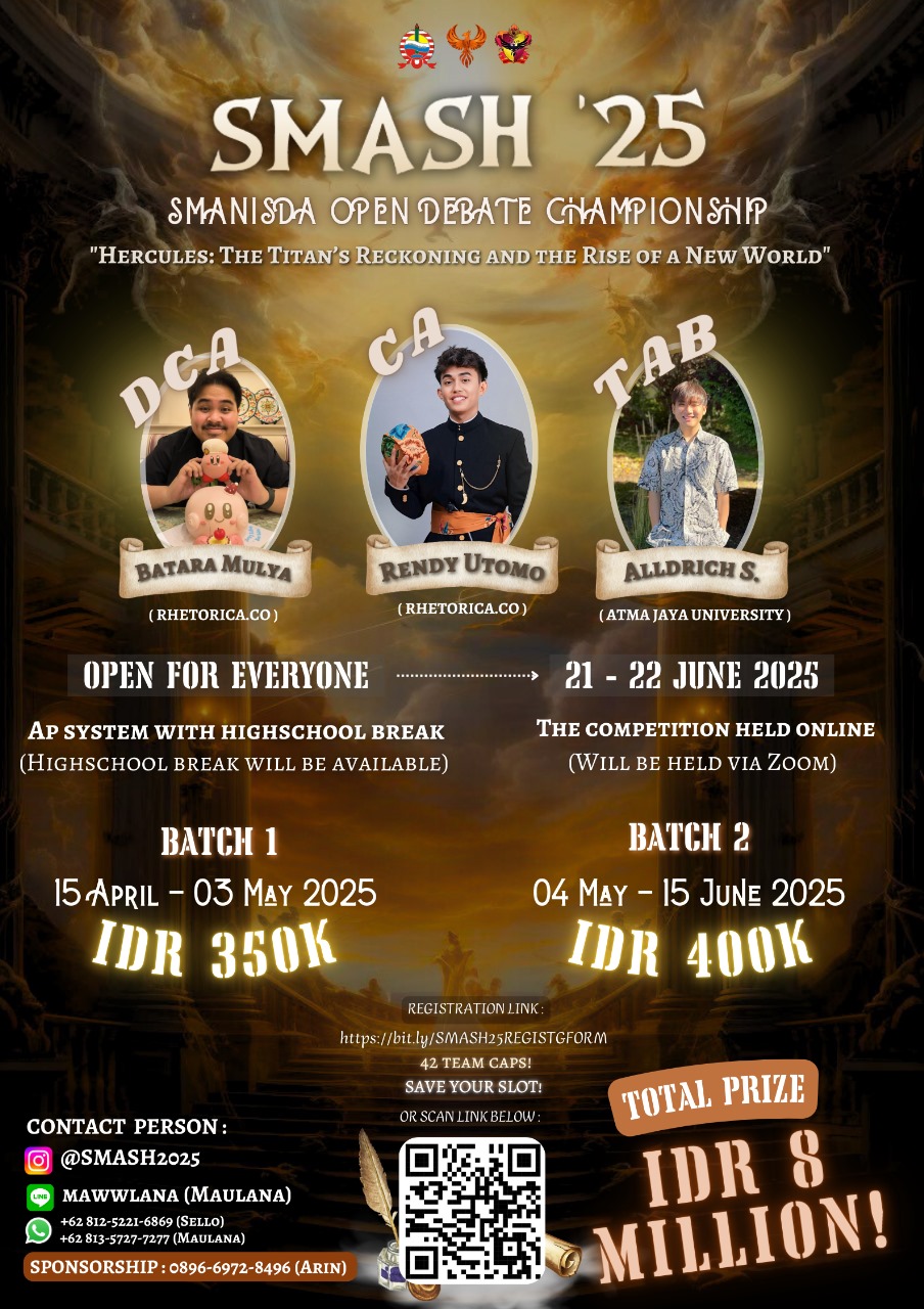 SMASH 2025 – Debate Tournamen is Open Registration Now