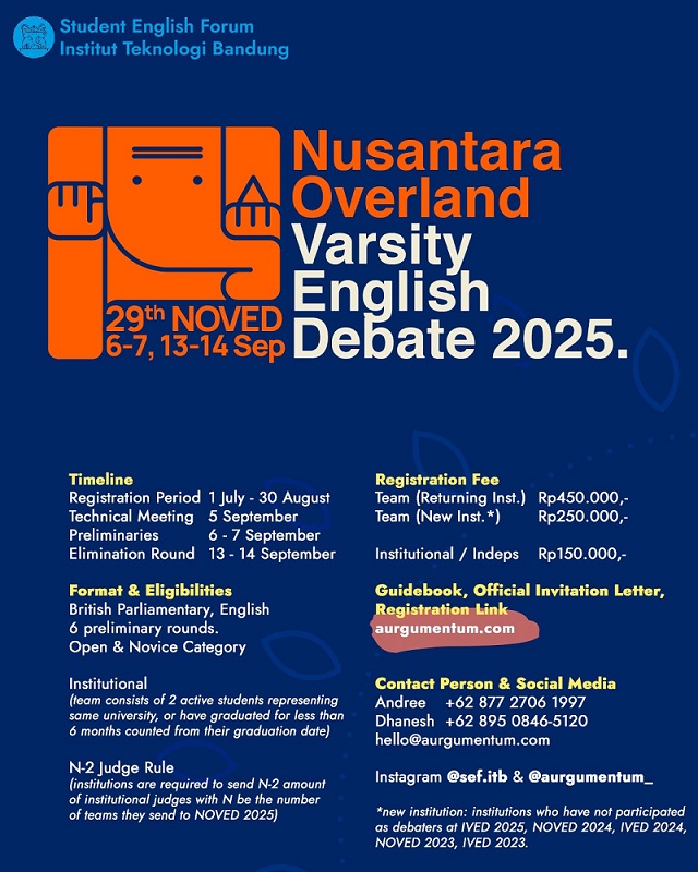 Registrasi NOVED dan DAMALIRA 2025 Resmi Dibuka!