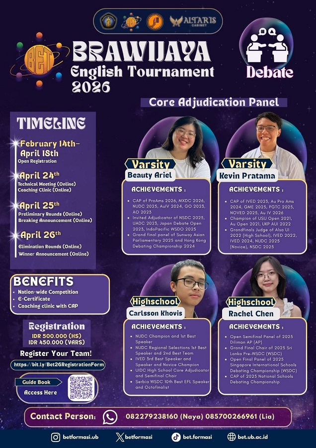 BRET 2026: Battle of Ideas Begins at Brawijaya English Tournament