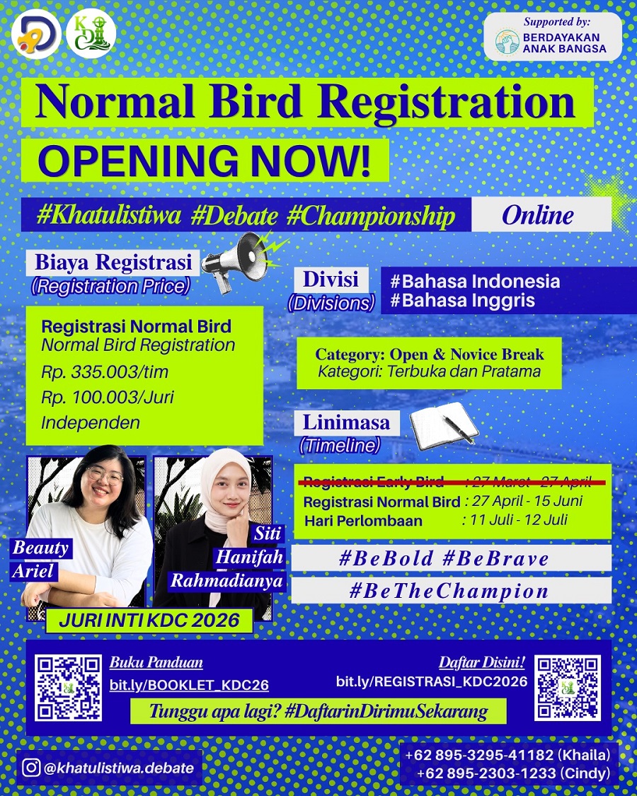 KDC 2026 Normal Bird Registration: Tersisa 1 Bulan Lagi!